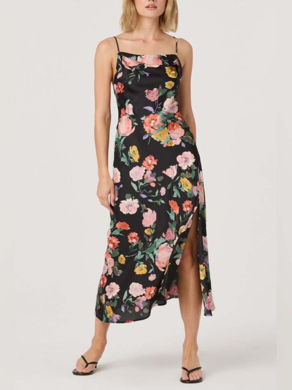 ASTR the Label Floral Satin Midi Slip Dress, NWT - Picture 5 of 15